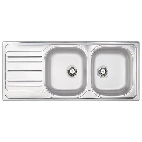 Lavello OH1162ILBC 2 Vasce Gocciolatoio Sinistra Dimensioni 116 x 50 cm Colore Acciaio Inox Serie Oceano