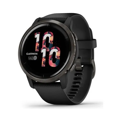 Sportwatch Venu 2 45mm Impermeabile 5ATM Display 1.3'' GPS Wi-Fi per Fitness con Contapassi e Cardiofrequenzimetro Nero