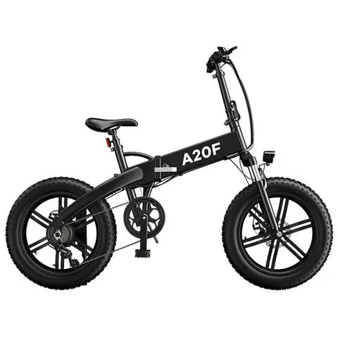 A20f Bici Elettrica Pieghevole, Elettrica Mountain Bike, 500w Motore, 7 Velocita ', Batteria Rimovibile 36v 10.4ah - Nero