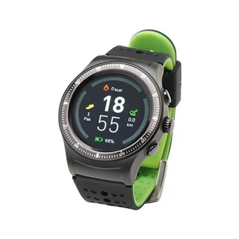 Smartwatch SW-500 Resistente all'Acqua IP66 Display 1.3'' Bluetooth / GPS per Fitness con Contapassi e Cardiofrequenzimetro Nero / Verde - Europa
