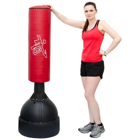 Sacco Da Boxe Con Sostegno Da Terra Alto 160 Cm Attrezzatura Sportiva Per Adulti Allena