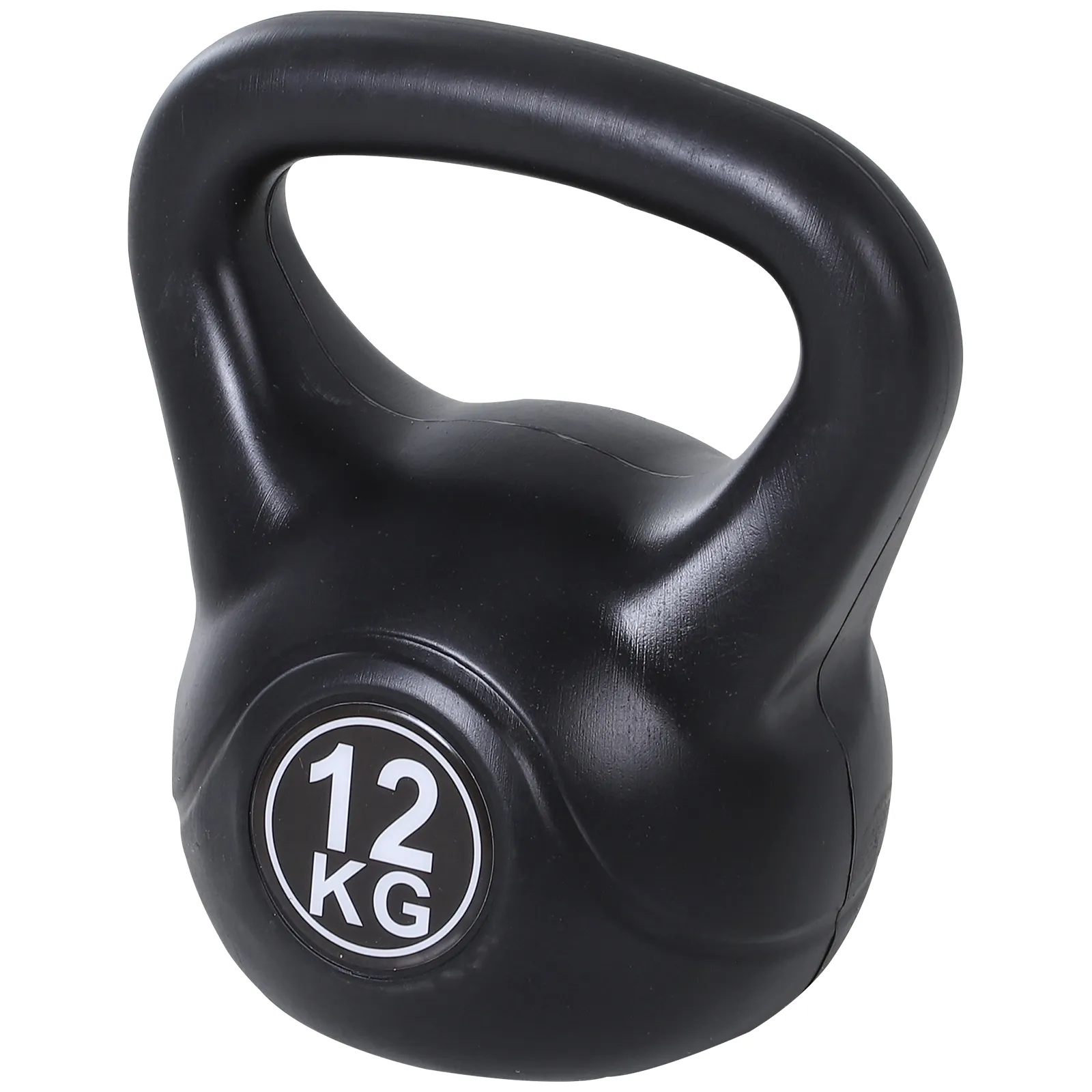 Homcom Kettlebell 12 kg Peso per Palestra Domestica Esercizi Fitness addestramento, potenziamento Muscolare, Nero Aosom