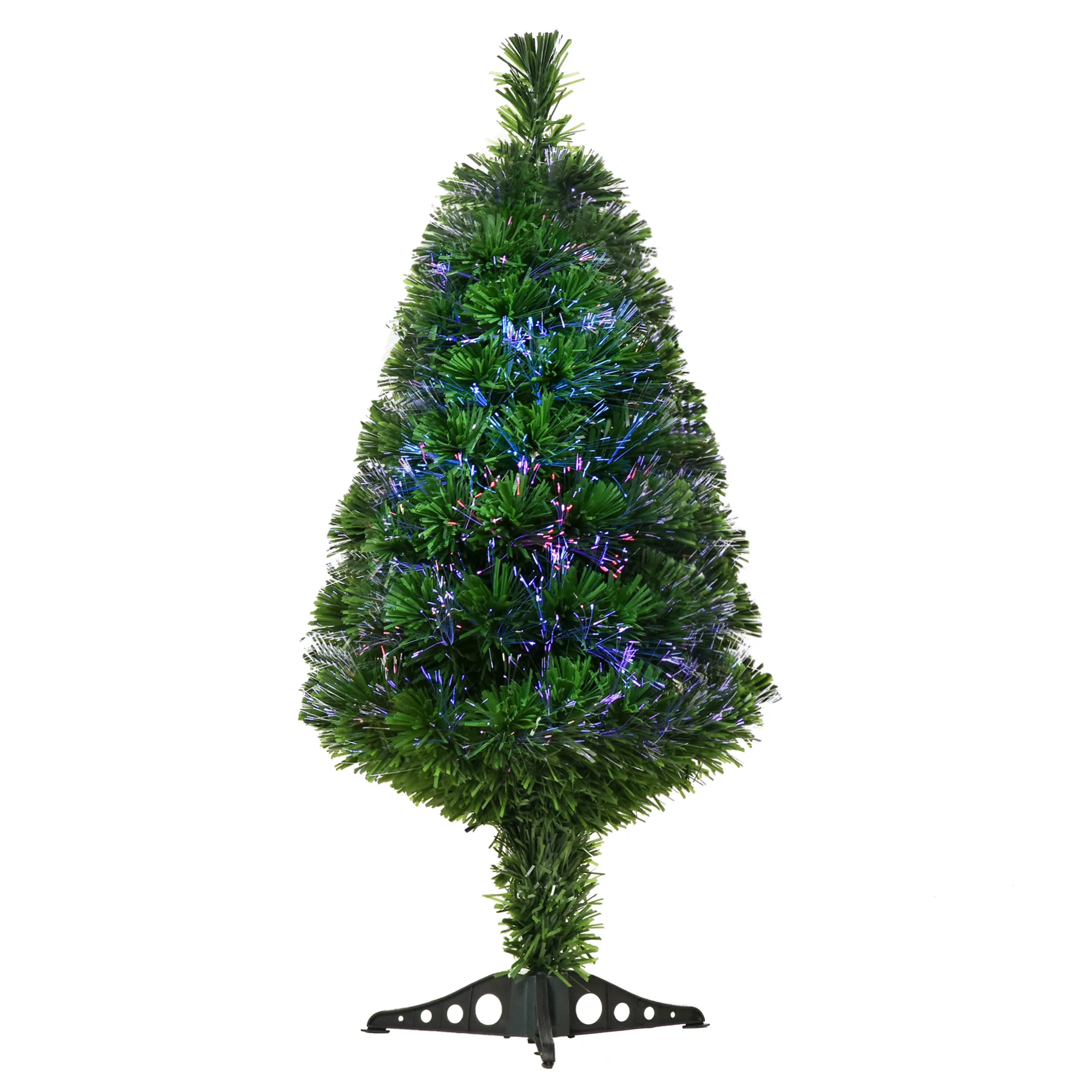  albero di natale con luci albero di natale fibre ottiche albero di natale pvc albero di natale artificiale Verde Diametro 48 × 90cm Aosom