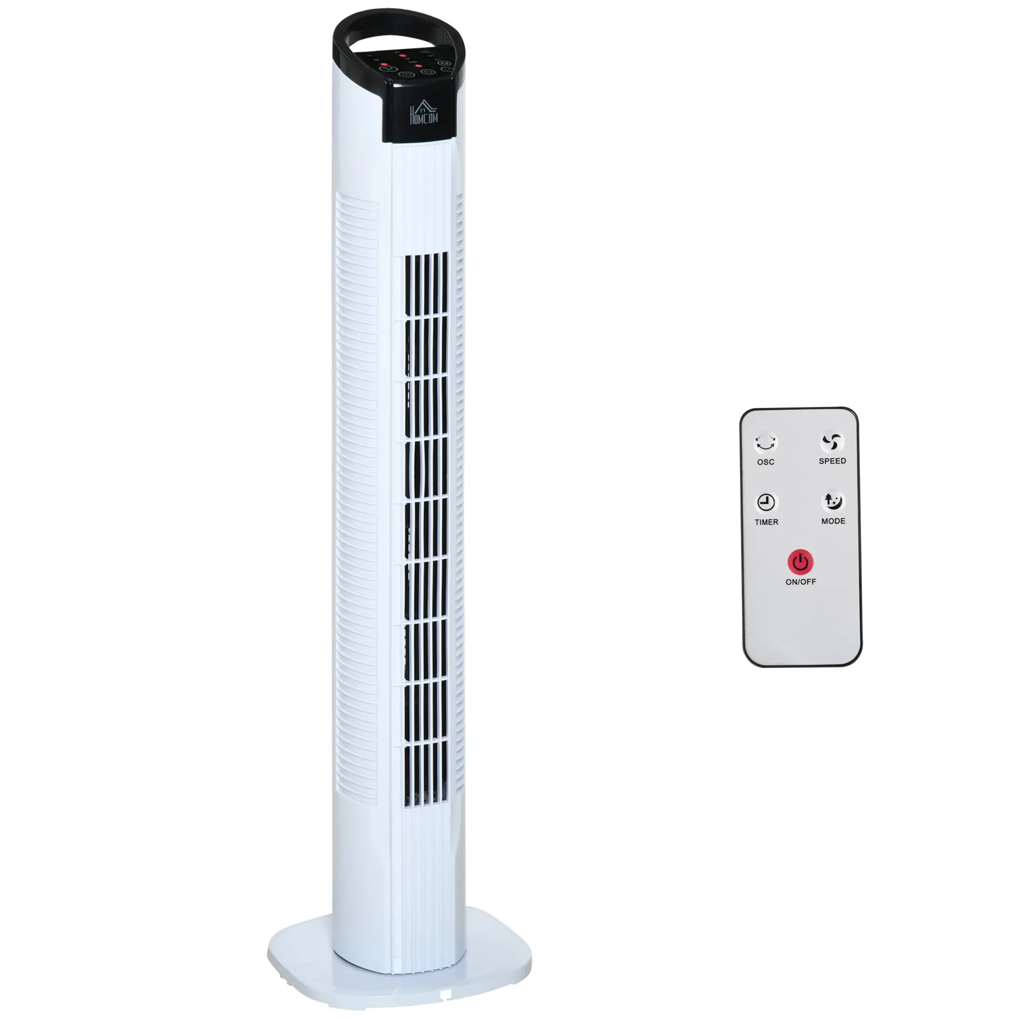  Ventilatore a Colonna Torre con Telecomando e Oscillazione, 3 Funzioni e 3 Velocità, Timer 7.5 Ore, Diametro 20x78.5cm