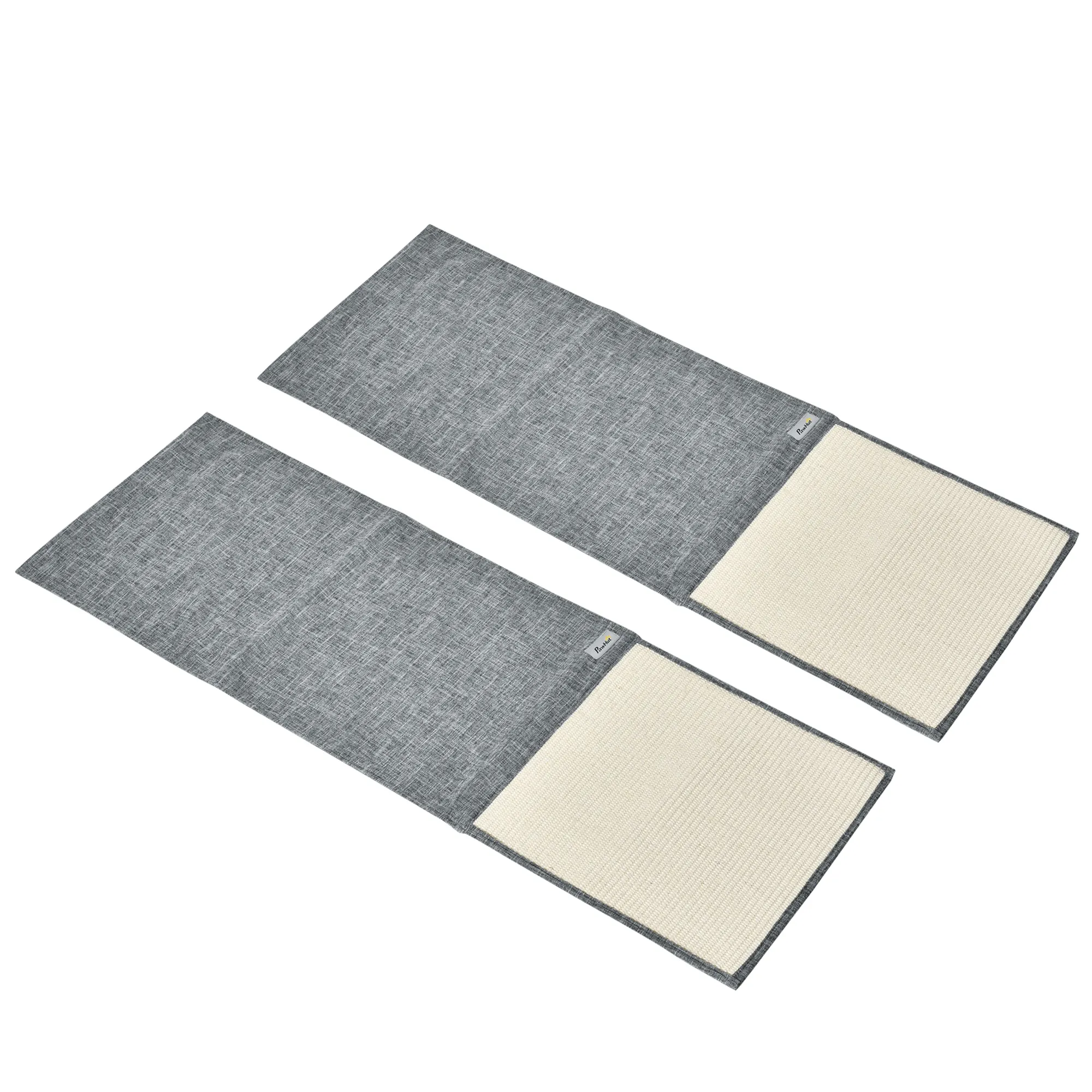  Set 2 Tiragraffi per Gatti da Divano, Tappetini Tiragraffi in Sisal e Poliestere, 130x45cm, Grigio