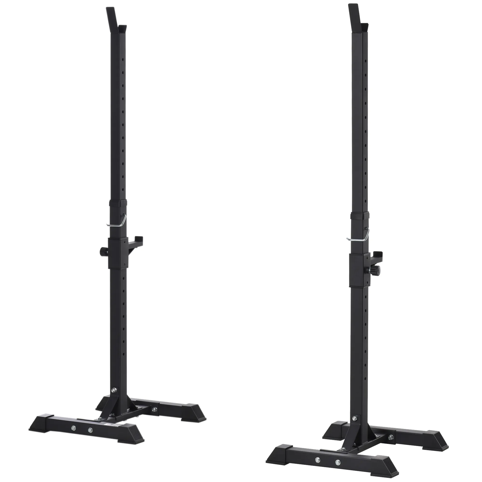 Supporto per Bilanciere  Set di 2 Rack in Acciaio, Altezza Regolabile su 12 Livelli, 50x49x124-154cm, Nero Homcom Aosom