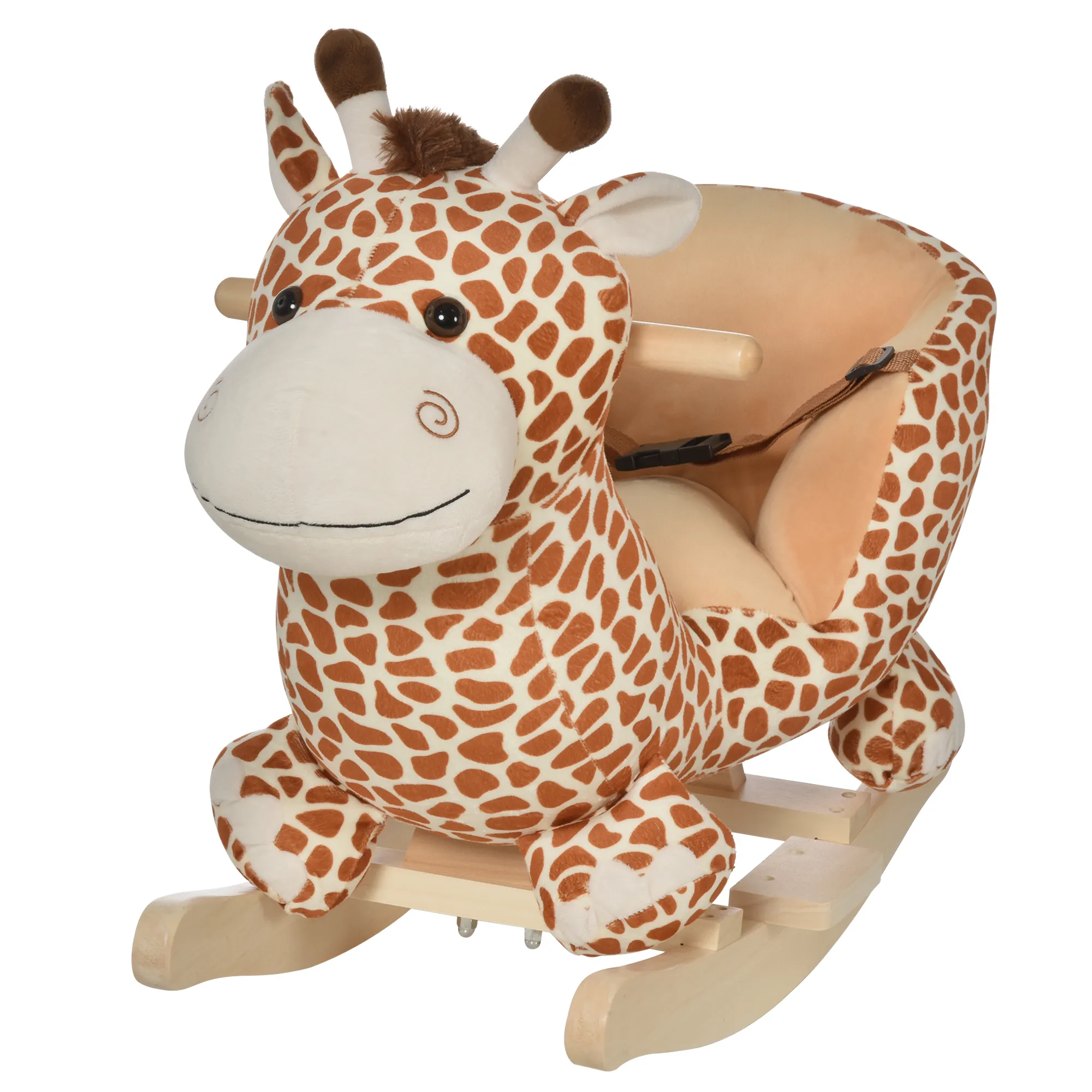  Cavallo a Dondolo in Legno Giraffa per i Bambini 60 x 33 x 45cm Aosom