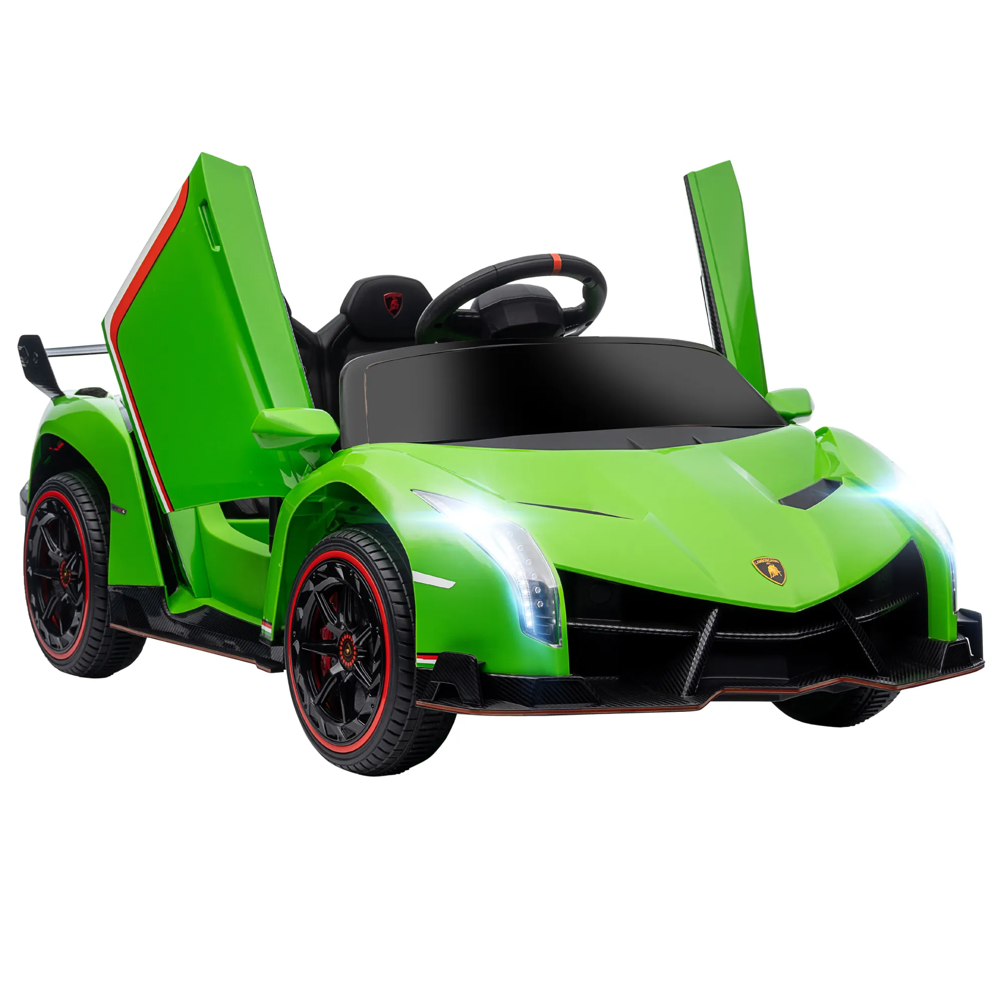  Macchina Elettrica per Bambini Lamborghini Veneno 12V con Telecomando, Età 3-6 Anni, Verde Aosom