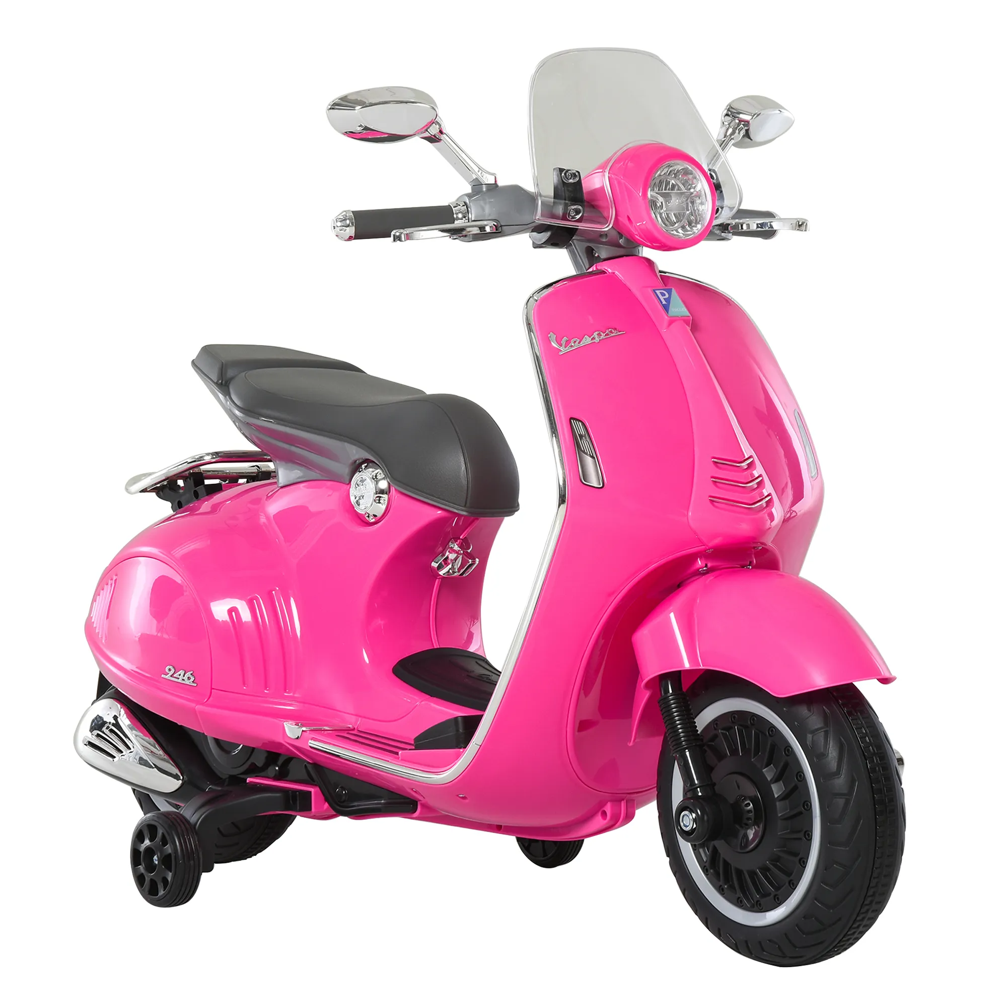  Moto Elettrica per Bambini Licenza Ufficiale Vespa con Luci e Suoni 2 Rotelle Dimensioni 108x49x75 cm Colore Rosa Aosom