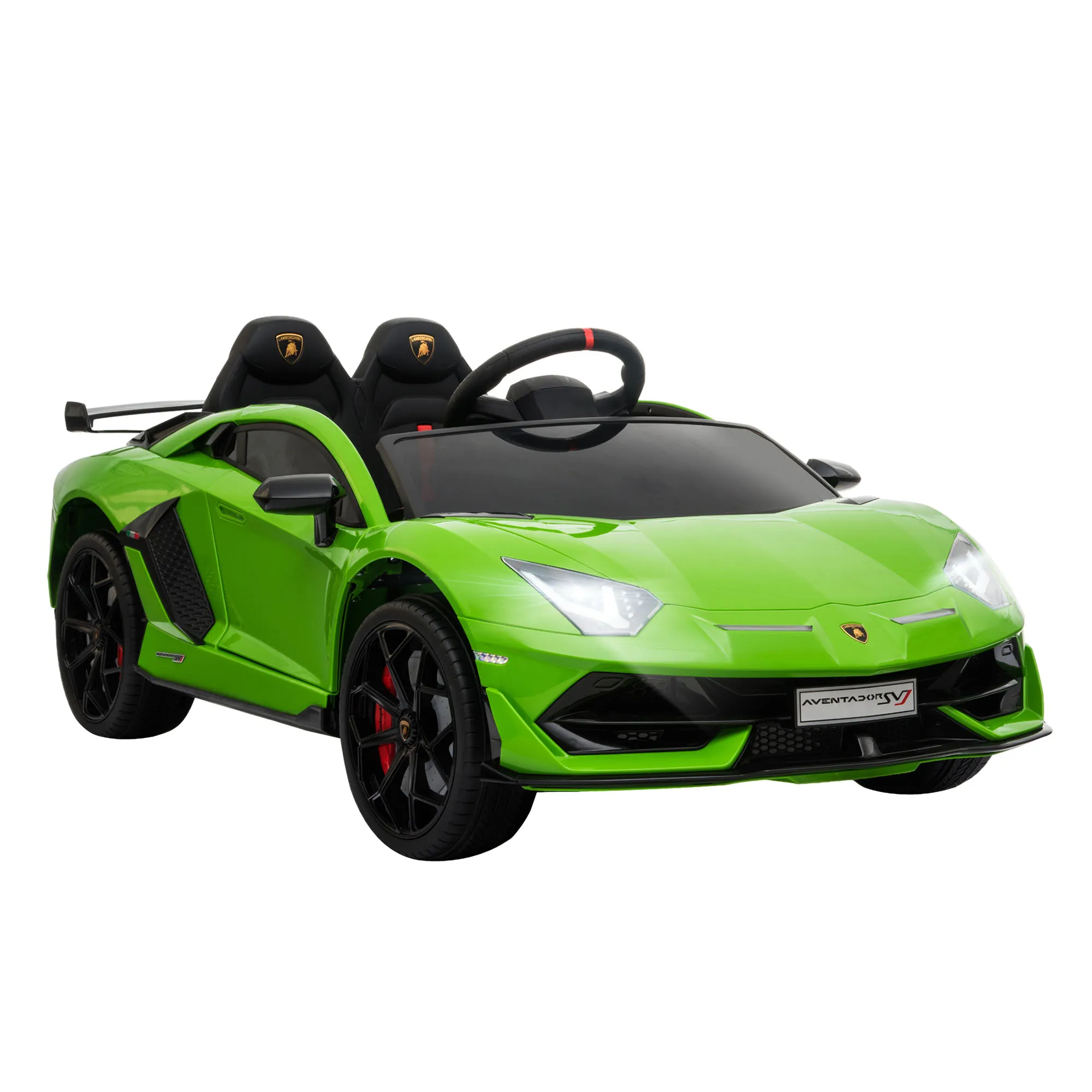  Macchina Elettrica per Bambini con Telecomando Marchio Lamborghini Aventador, Età 3-8 Anni, Verde Aosom