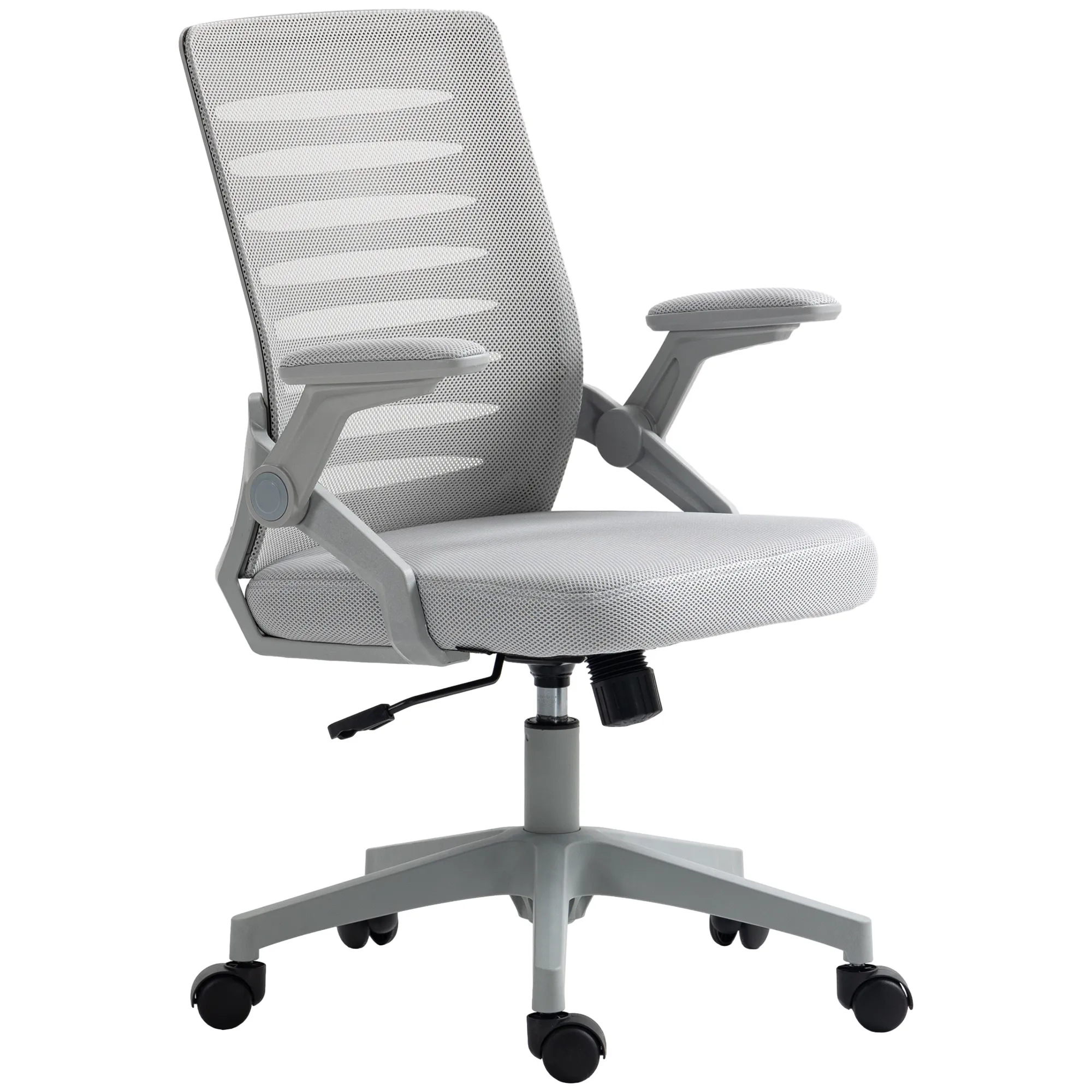  Sedia da Ufficio Ergonomica con Altezza Regolabile e Braccioli Sollevabili, Grigio