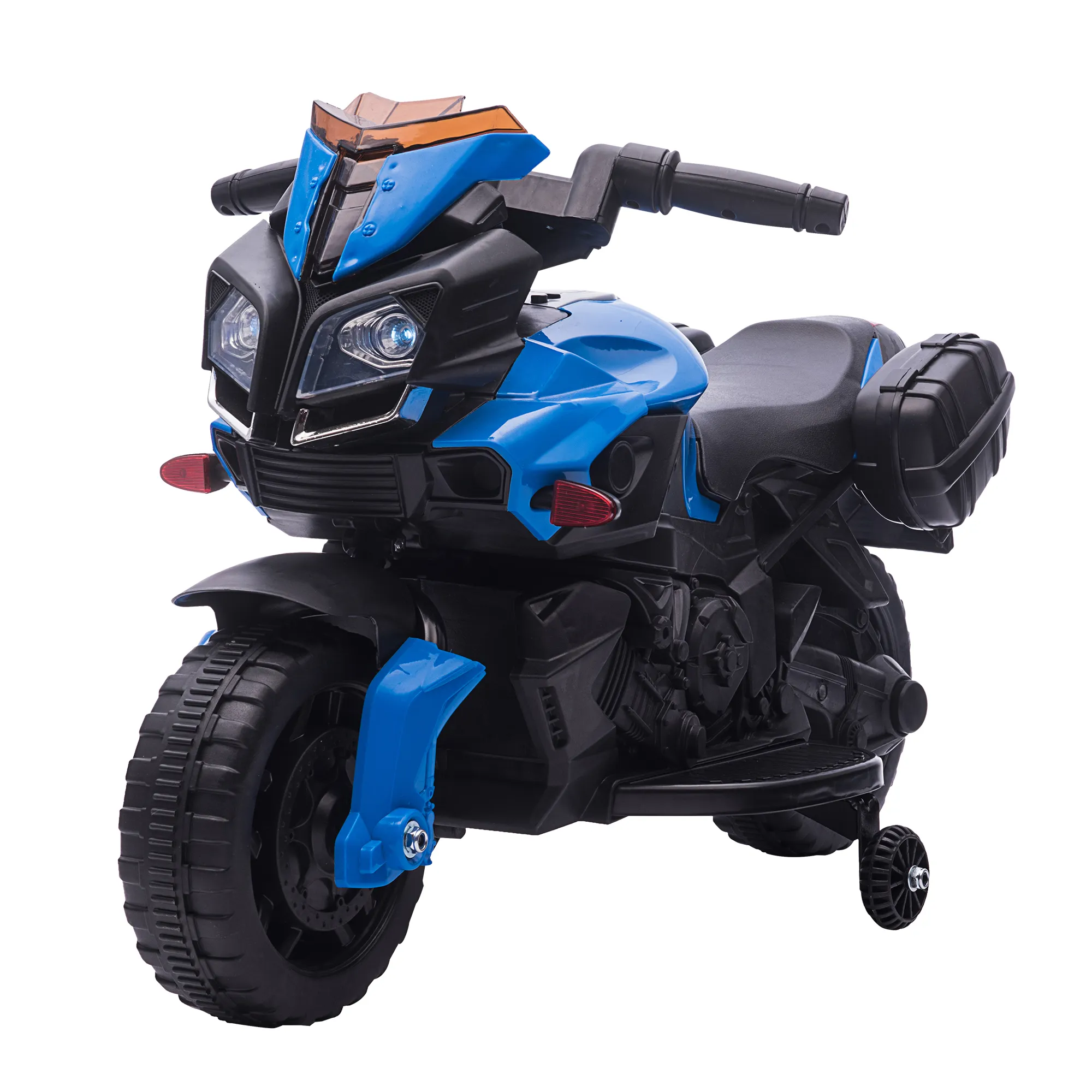  Moto Elettrica per Bambini 18-48 Mesi con Fari e Clacson, in PP e Metallo, 88.5x42.5x49 cm, Blu Aosom