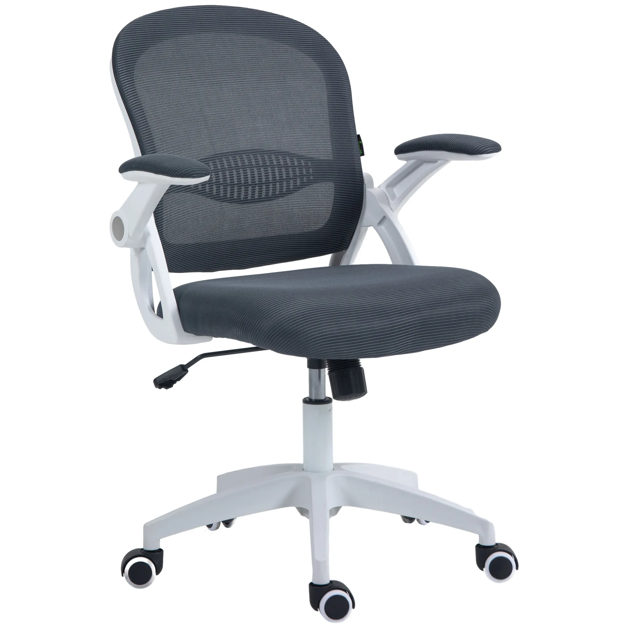  Sedia da Ufficio Ergonomica con Schienale a Rete e Altezza Regolabile, 65.5x61.5x88-97.5cm, Grigio Aosom