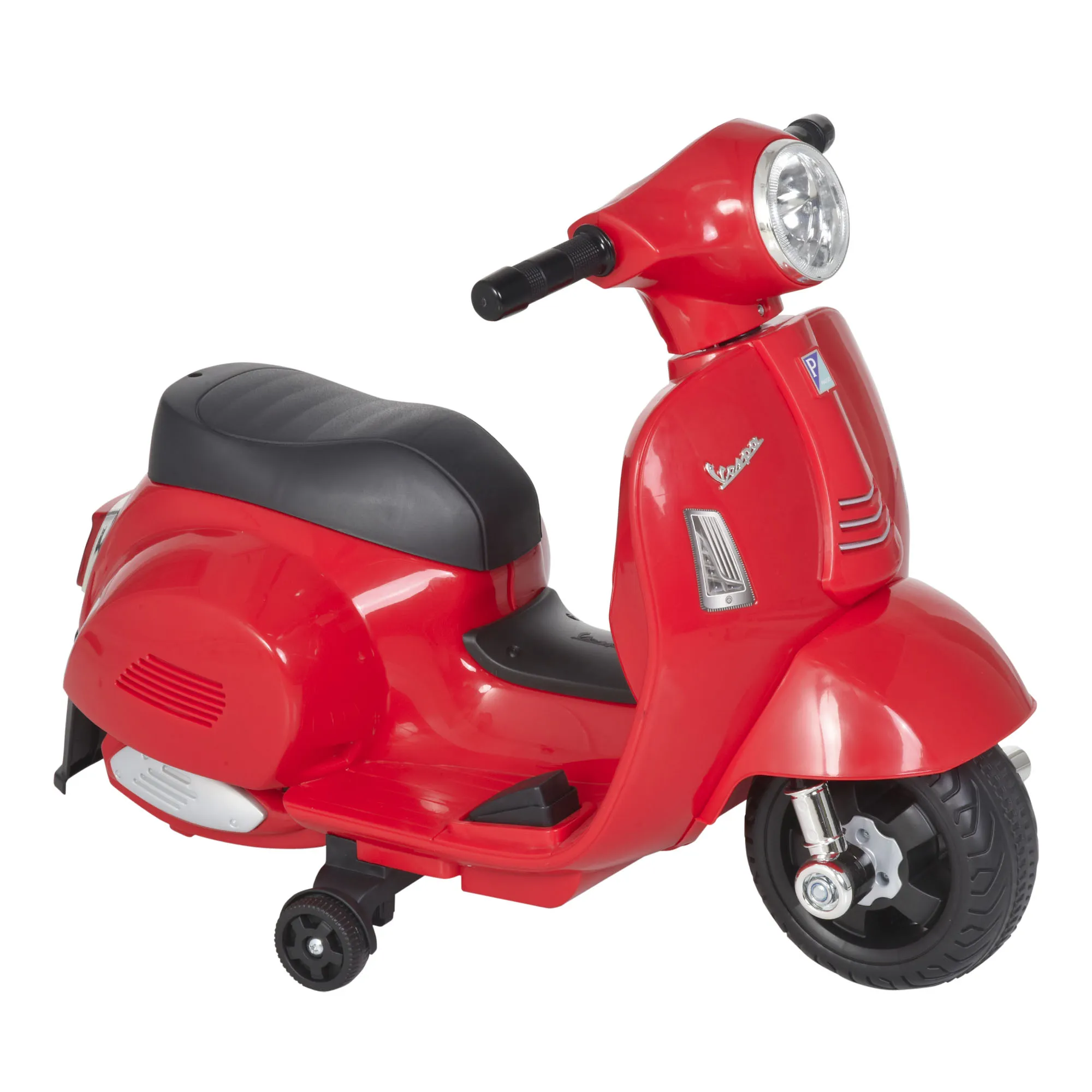  Moto Elettrica per Bambini con Licenza Ufficiale Vespa Batteria 6V, Fari e Clacson, per Bimbi da 18-36 mesi, Rosso, 66.5x38x52cm Aosom