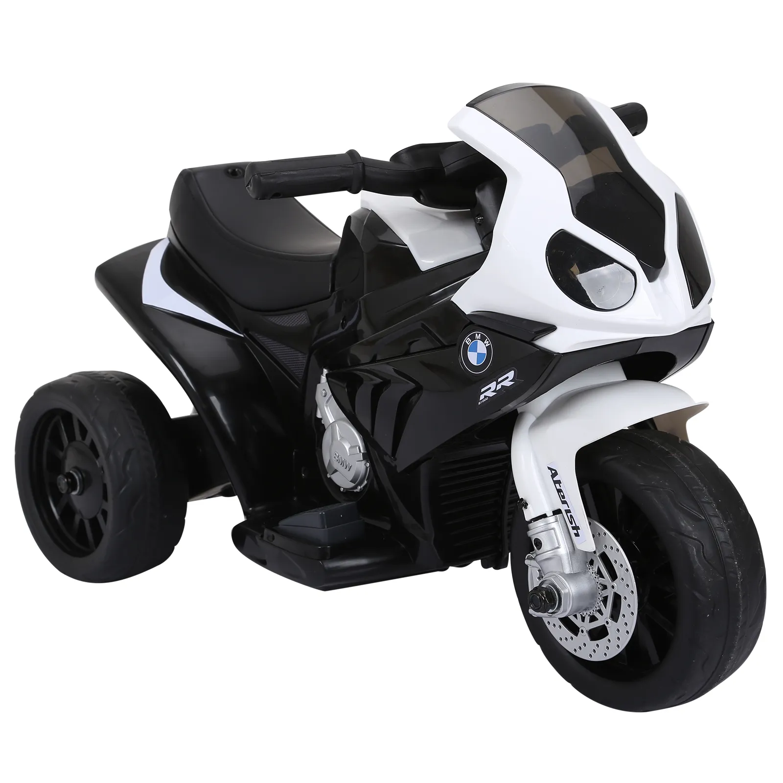  Moto Elettrica per Bambini Max. 20kg con Licenza BMW, 3 Ruote, Batteria Ricaricabile 6V, Bianca Nera, 66x37x44cm Aosom