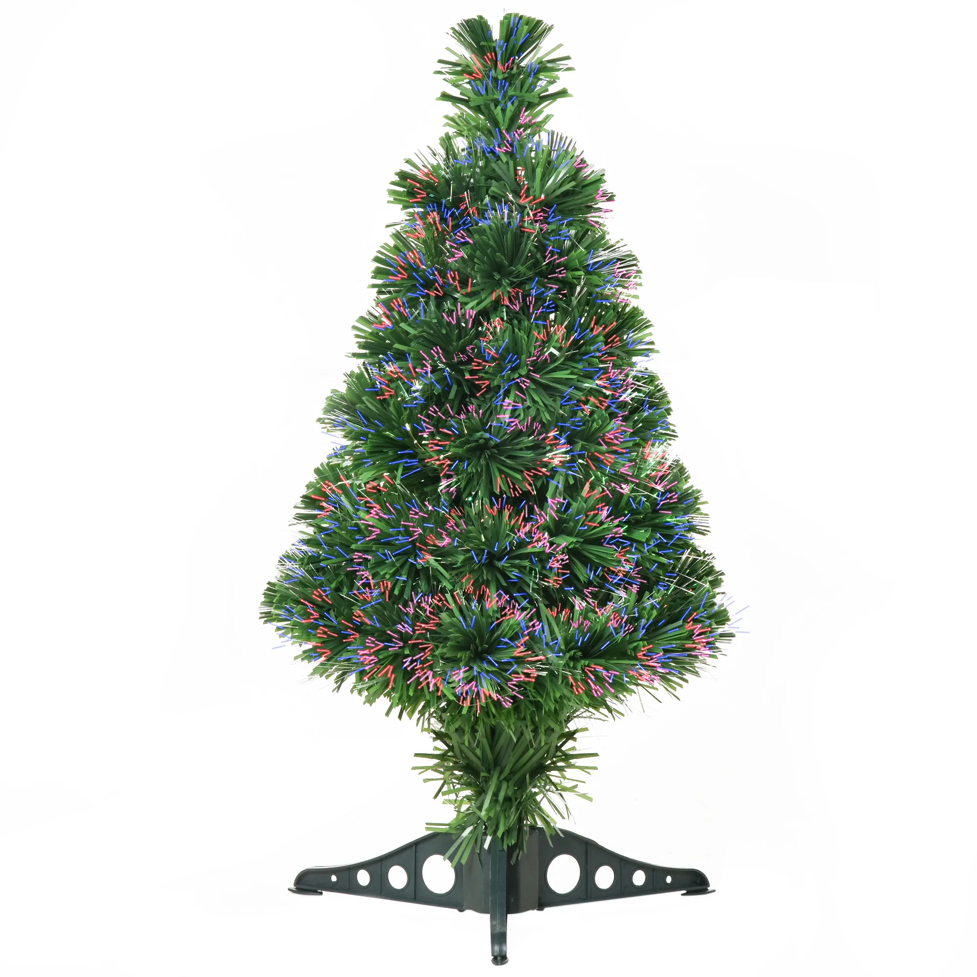  albero di natale fibre ottiche albero di natale folto albero di natale pvc albero di natale 60 cm Verde Diametro 35 × 60cm Aosom