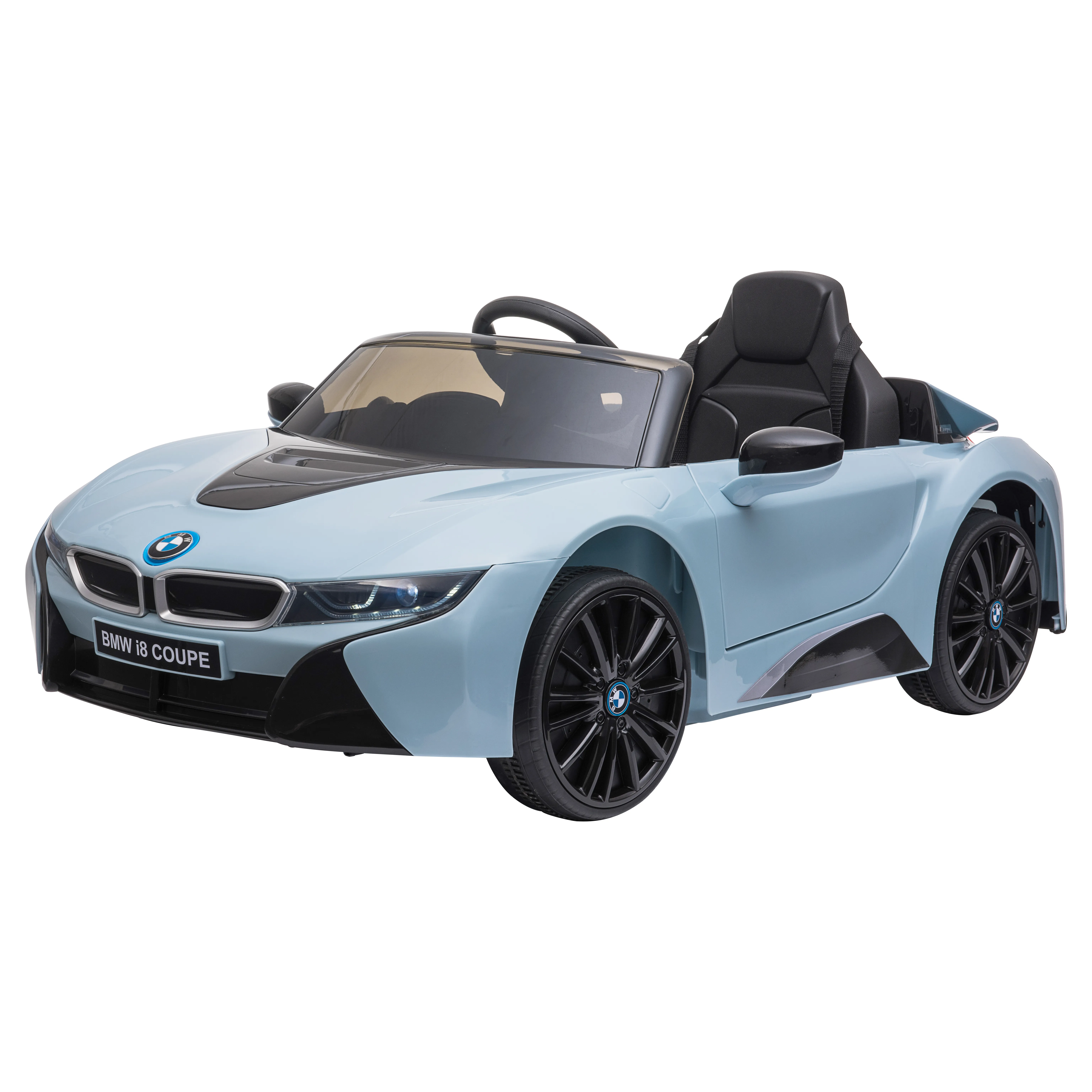  Macchina Elettrica per bambino Licensed BMW I8 Coupe con telecomando,batteria 6V,musica, Velocità 3km/h, per bambino 3-8 anni,blu Aosom