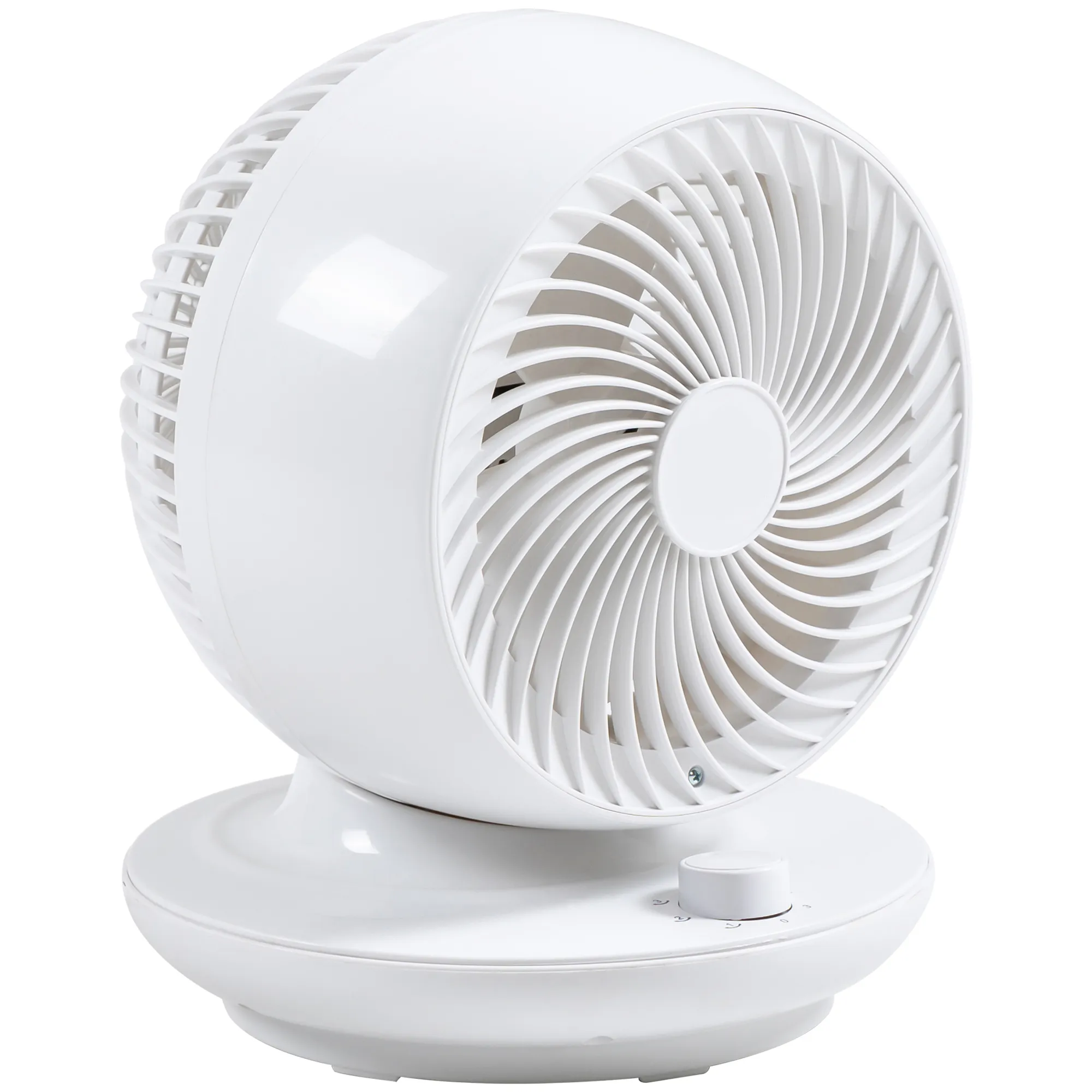  Ventilatore da Tavolo a 3 Velocità, Ventilatore Portatile con Oscillazione di 70° e Inclinazione di 90°, per Casa e Ufficio, Bianco e Nero