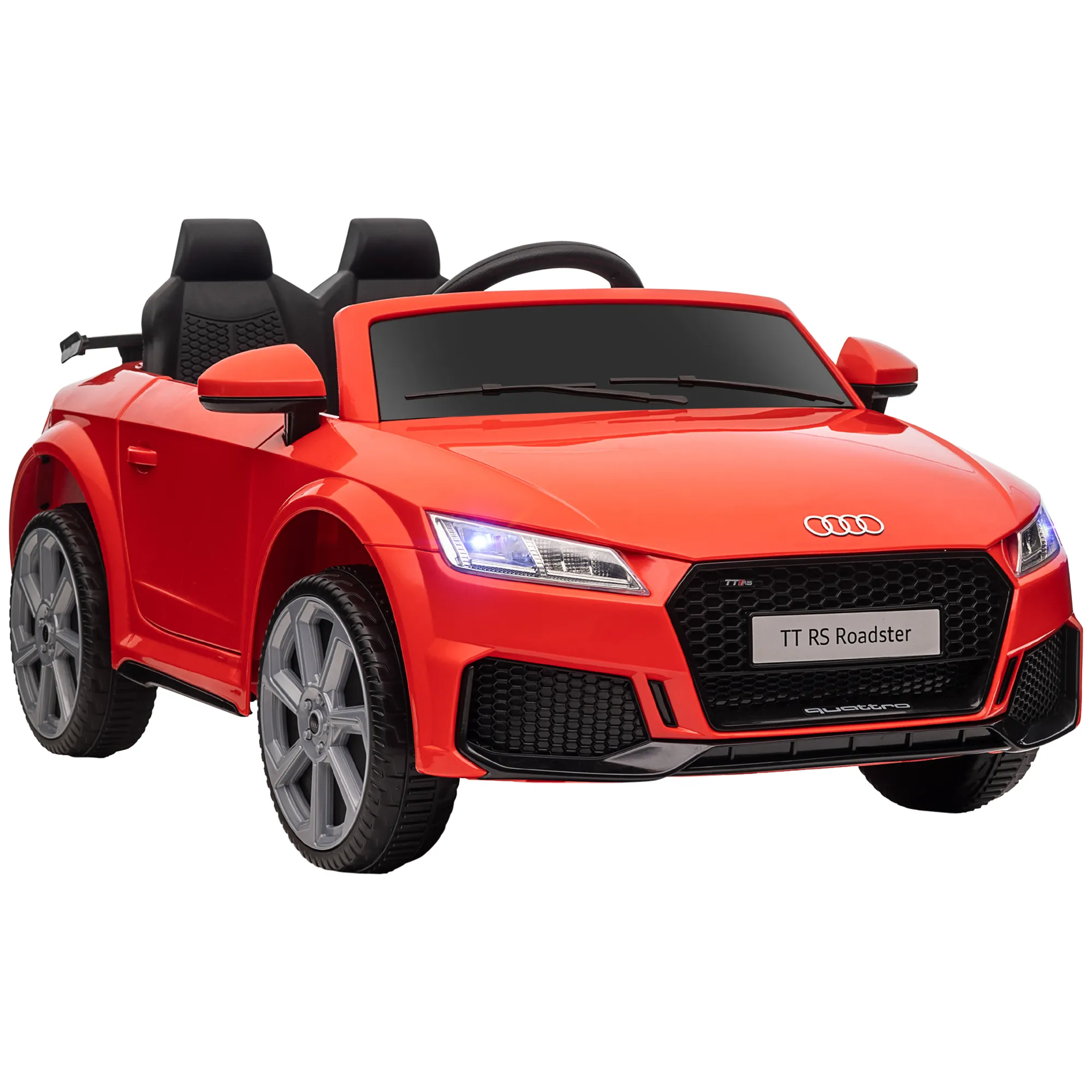  Macchina Elettrica per Bambini 3-5 Anni Licenza AUDI TT con Telecomando e Fari LED, 102x60x44 cm, Rosso