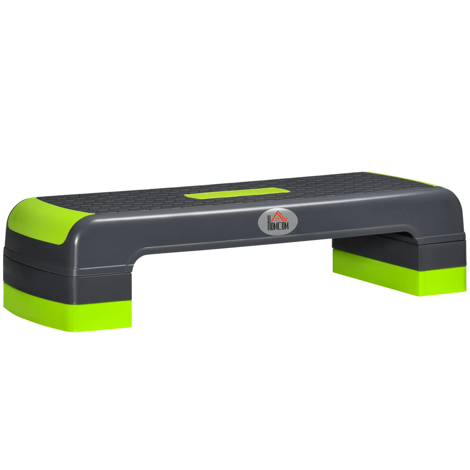  Step Fitness per Aerobica Regolabile su 3 Altezze 10-15-20 cm in Plastica, Verde e Grigio