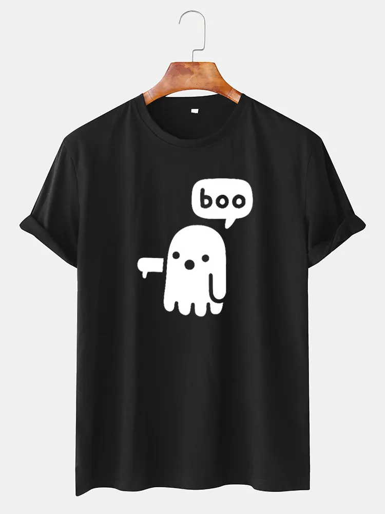 T-shirt traspiranti in cotone da uomo con fantasmi divertenti del fumetto