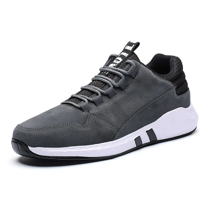 Sneakers sportive casual con lacci in pelle microfibra da uomo