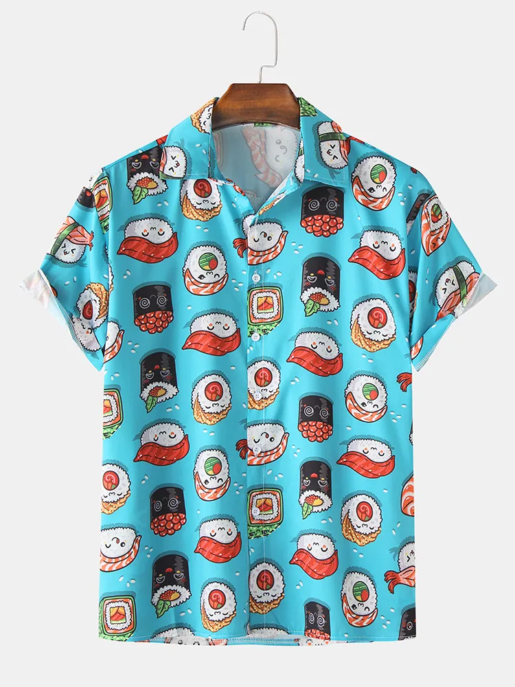 Camicie da uomo a manica corta da uomo Sushi Sushi Roll Roll