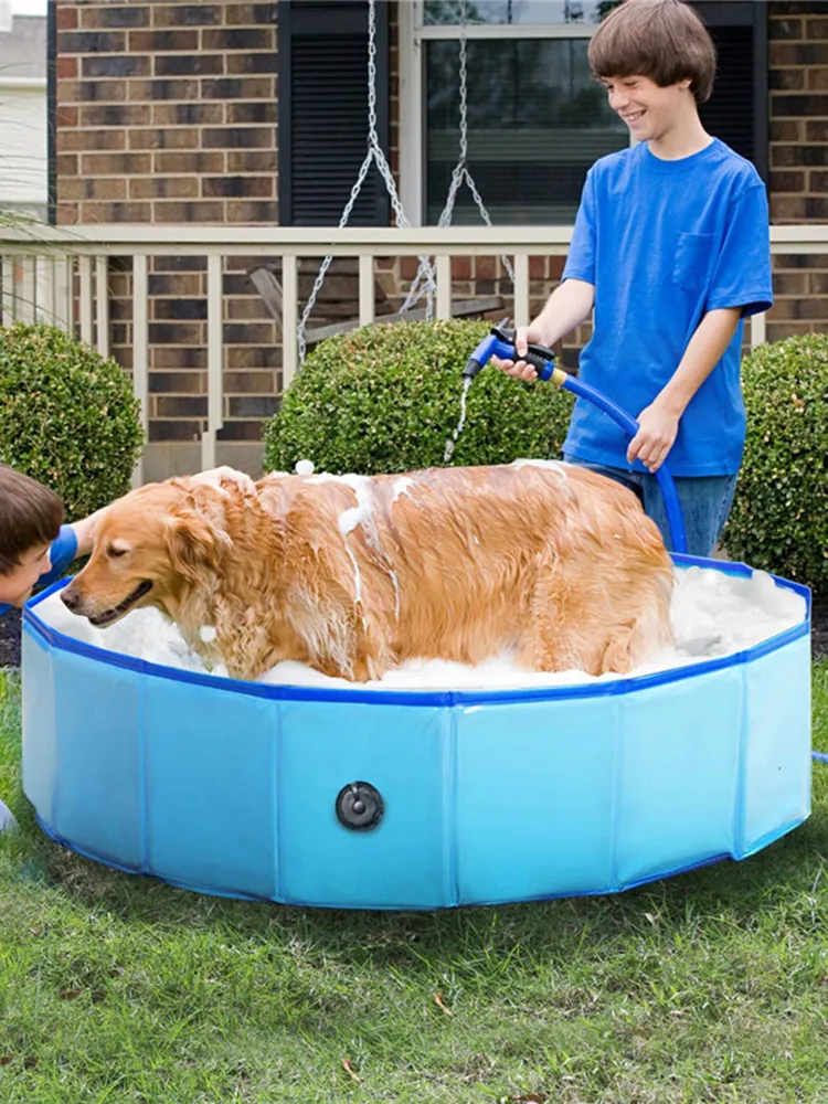 Vasca da bagno pieghevole per cani da piscina per animali domestici in pvc Vasca da bagno per bambini portatile da esterno per cani e gatti