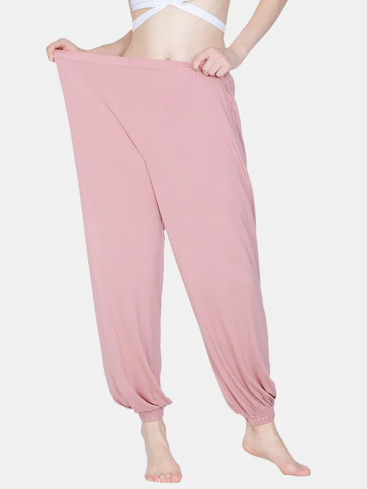 Plus Taglia Softies Loungewear Panty Beam Piedi Pianura allentata traspirante Estate Autunno Pigiama Fondo con tasche