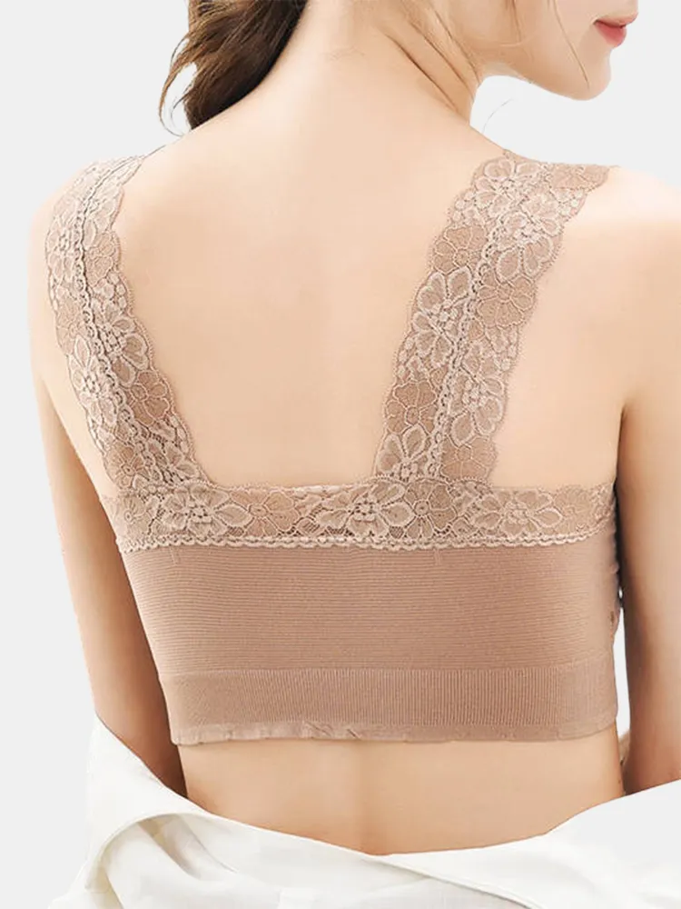 Reggiseno da notte con spalline larghe in pizzo traspirante 100% cotone da donna