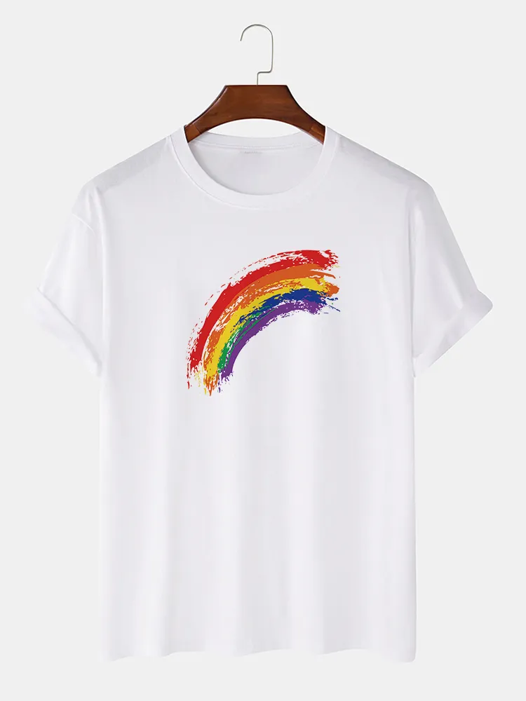 Mens Rainbow & Colorful Modello T-shirt basic a maniche corte