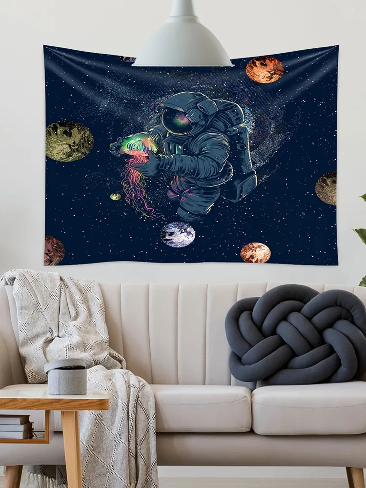 Astronauta Arazzi Fantasy Spaceman Wall Hanging Arazzo Galaxy Planet Wall Art per camera da letto Soggiorno Dormitorio Decorazioni