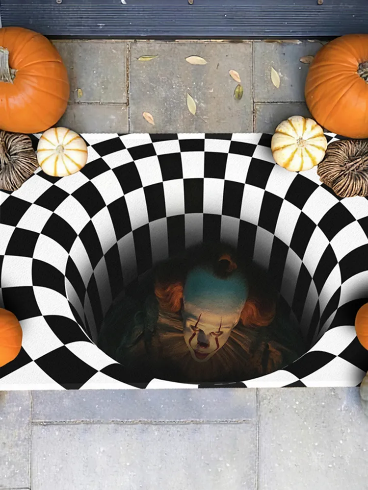 IT Joker Pennywise 3D Illusion Zerbino Terrificante Pagliaccio Decorazione di Halloween Tappeto Miglior regalo per Halloween
