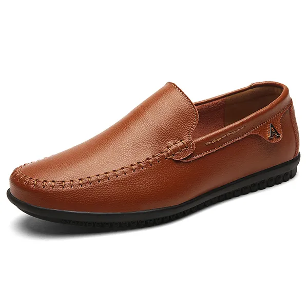 Uomo Soft Scarpe casual cucite a mano in pelle di mucca