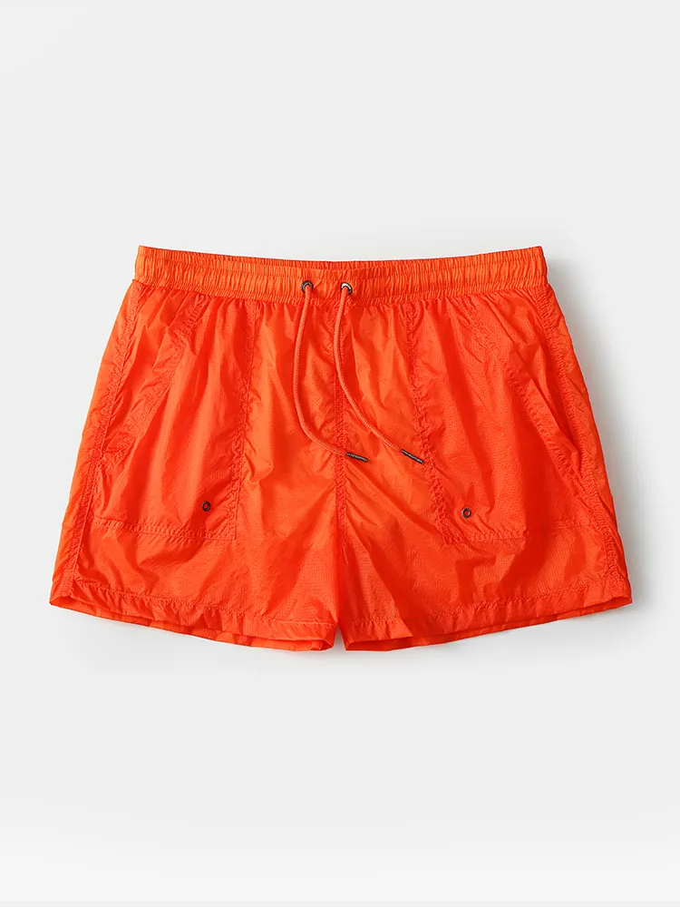 Uomo Casual Pure Color Short Pantaloni Pantaloncini sportivi impermeabili ad asciugatura rapida con fodera in rete