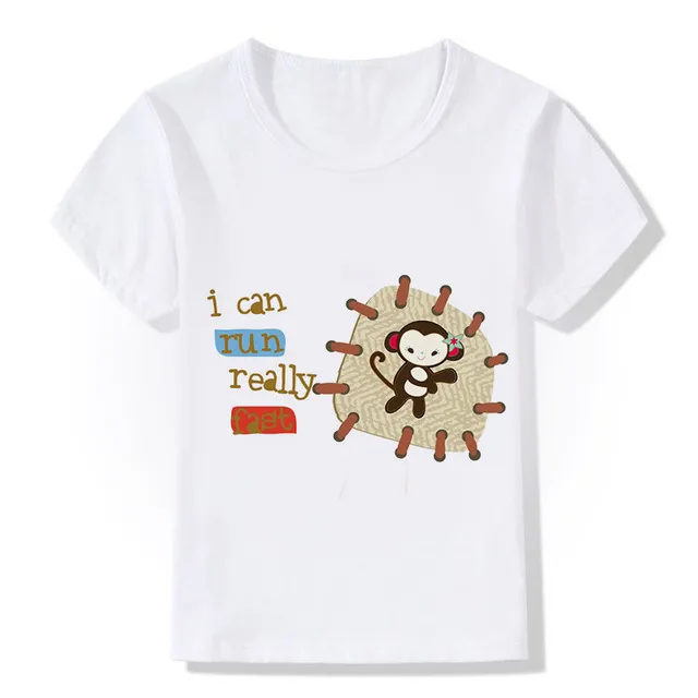 Maglietta modale a maniche corte per bambini t-shirt con stampa scimmia per bambini