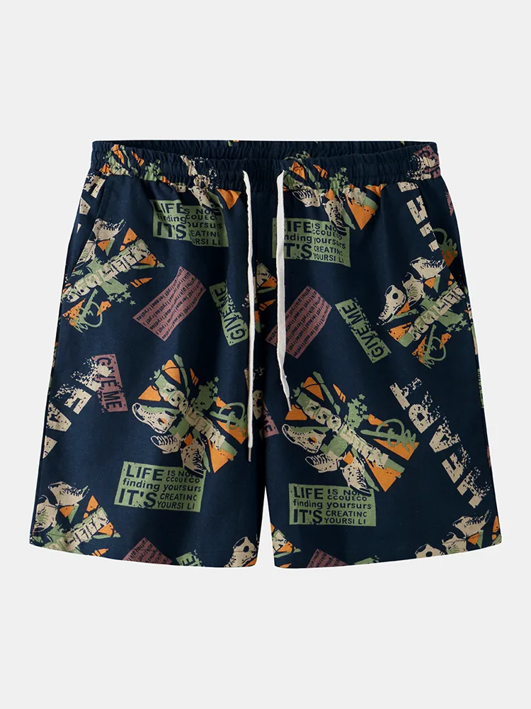 Calzature da uomo e personaggio Modello Shorts estivi con coulisse traspirante con stampa