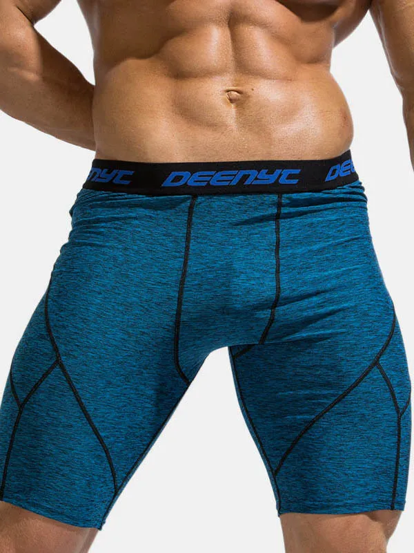 Slip da boxer sportivo da uomo a gamba lunga Pantaloncini da jogging patchwork ad asciugatura rapida Scopo dei pantaloncini a compressione