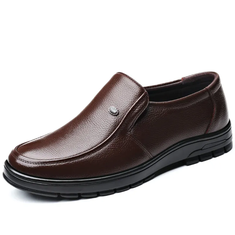 Uomo Classic Comfort Soft Slip On Business Formale Scarpe casual in pelle