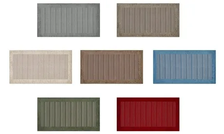 Set 1 o 2 tappeti Velour da salotto con retro antiscivolo modello geometrico rigato, stripes, disponibile in vari colori