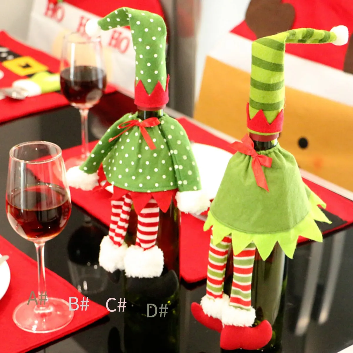 Copertura per bottiglia di vino con design elfo 1 pezzo