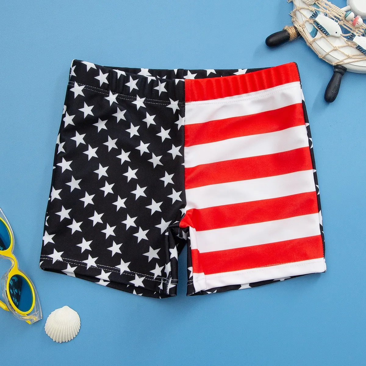 Shorts da bagno con stampa di bandiera americana