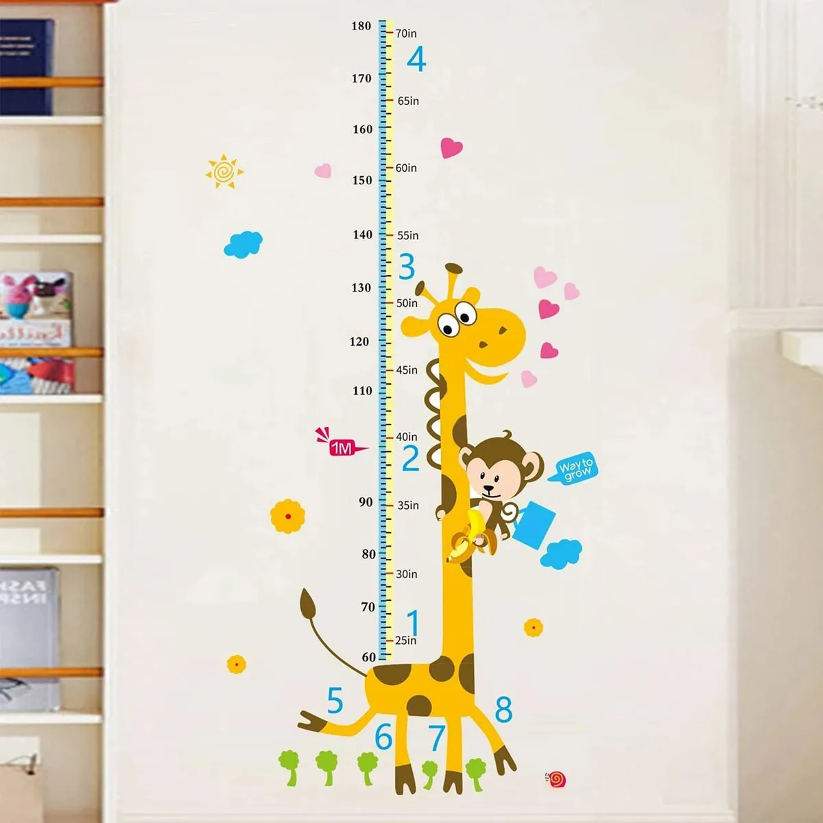 Adesivo murale per misurazione altezza grafica per bambini