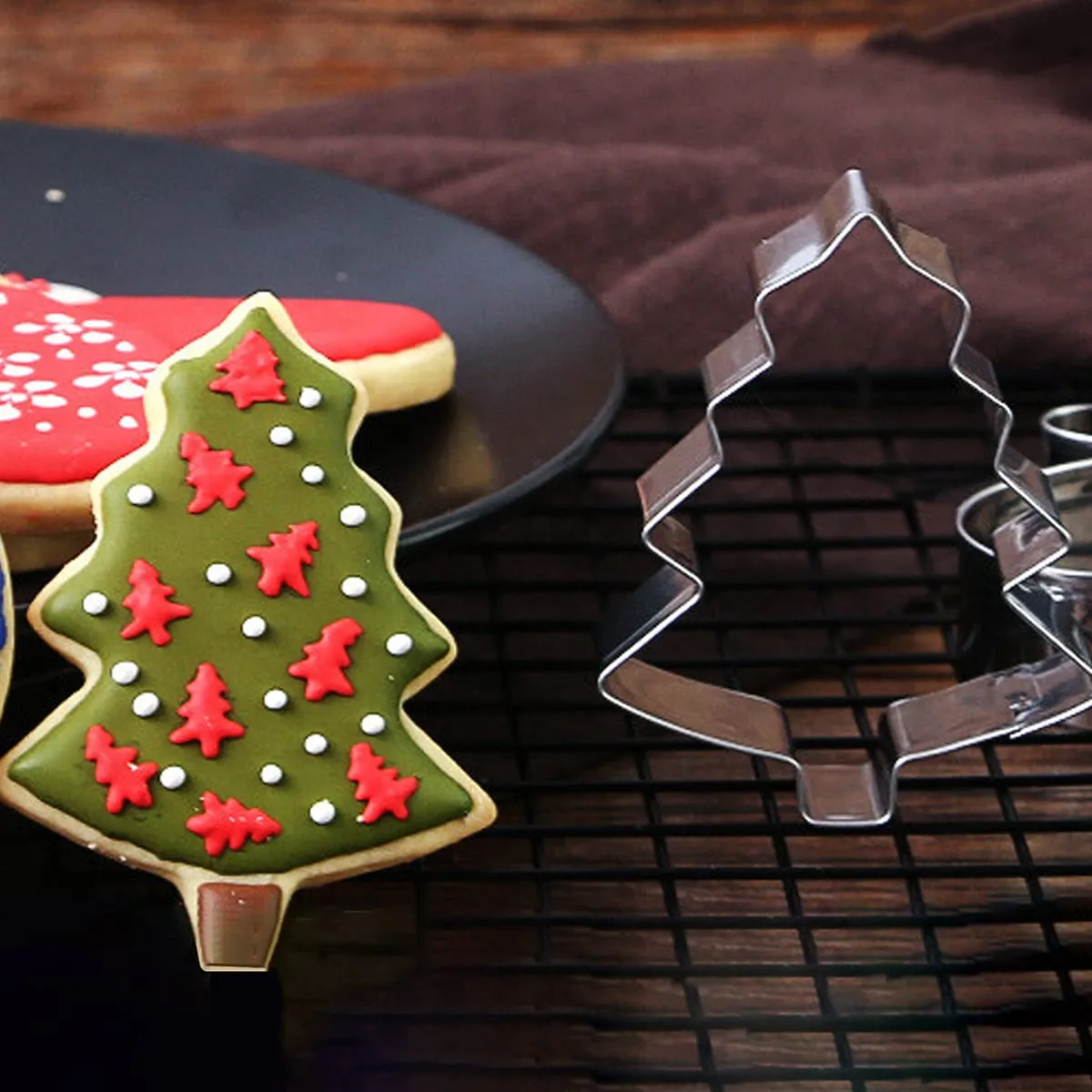 3 pezzi muffa Natale a forma di albero biscotto