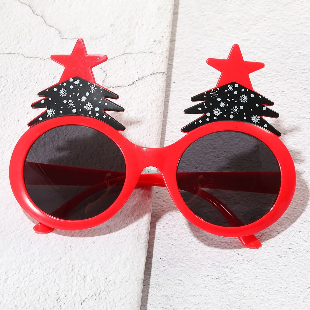Occhiali da sole con montatura rotonda albero di Natale decorato da uomo
