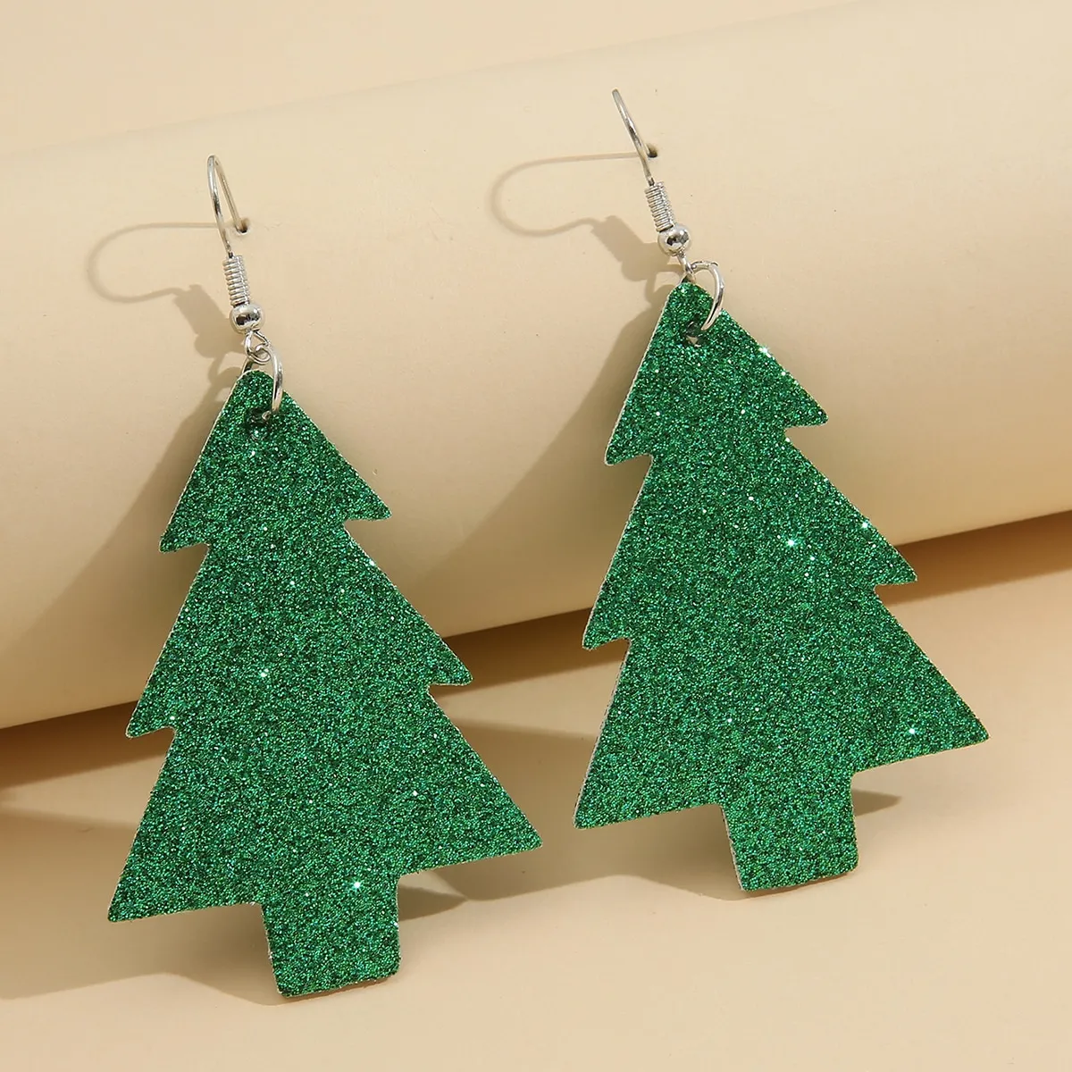 Orecchini pendenti con paillettes albero di Natale