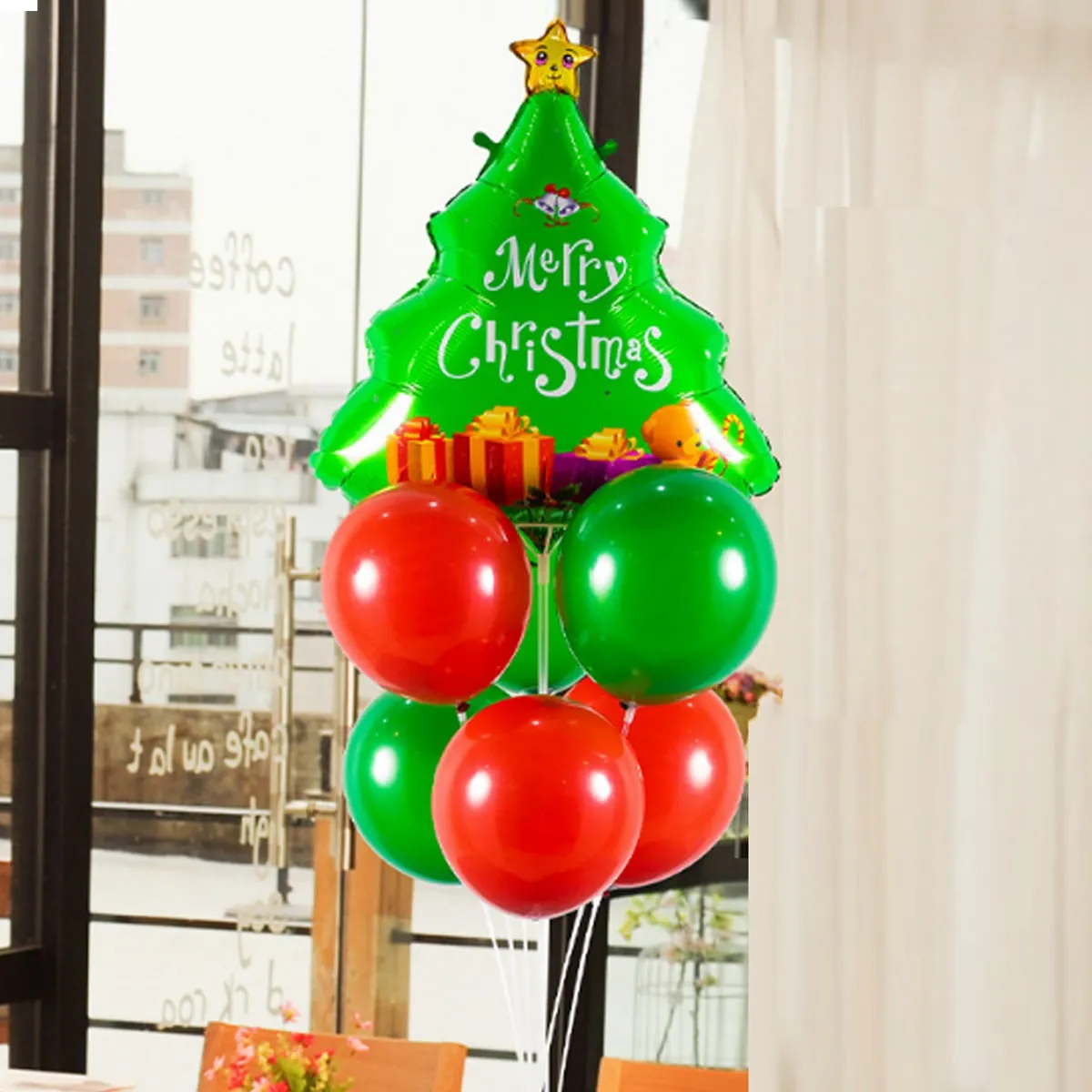 7 pezzi Palloncino decorativo albero di Natale a forma di