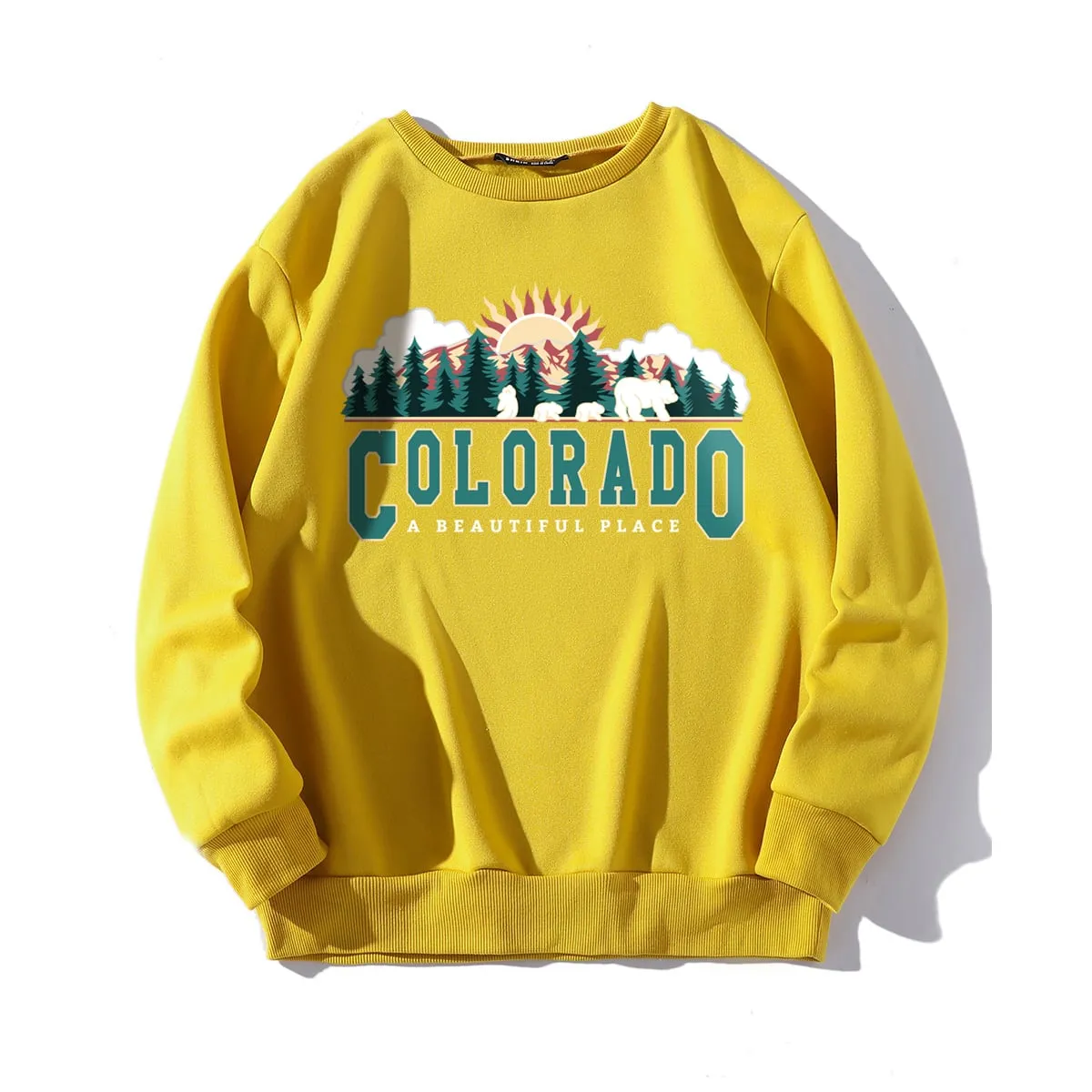 Pullover slogan & stampa albero foderato termico