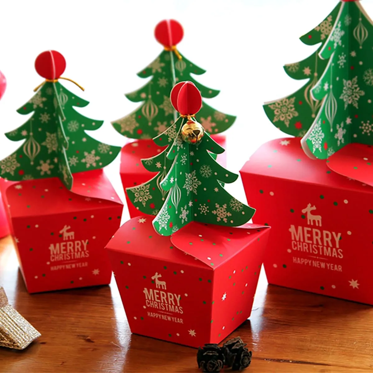 10 pezzi scatola di caramelle albero di Natale decorato