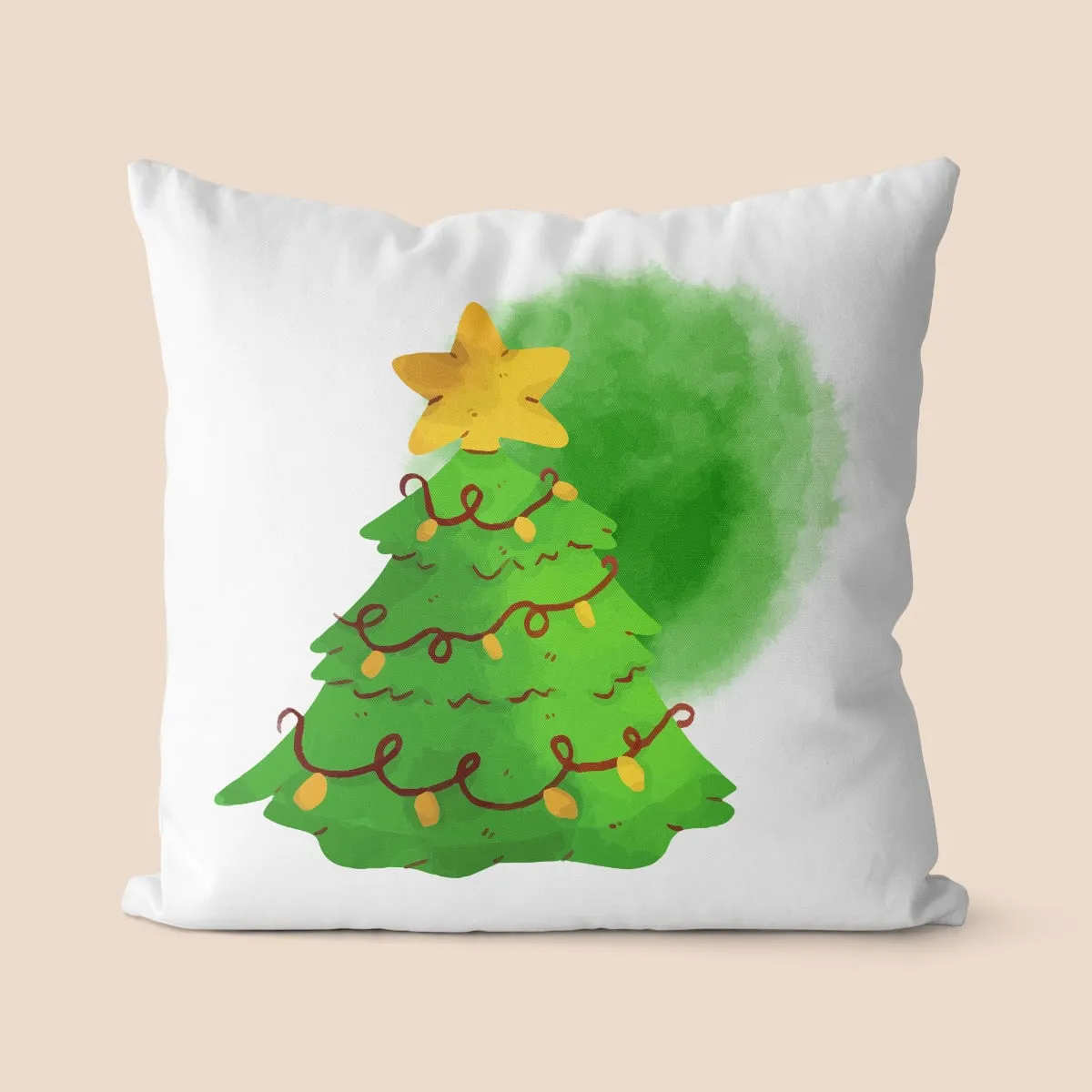 Federa per cuscino senza riempitivo albero di Natale stampa